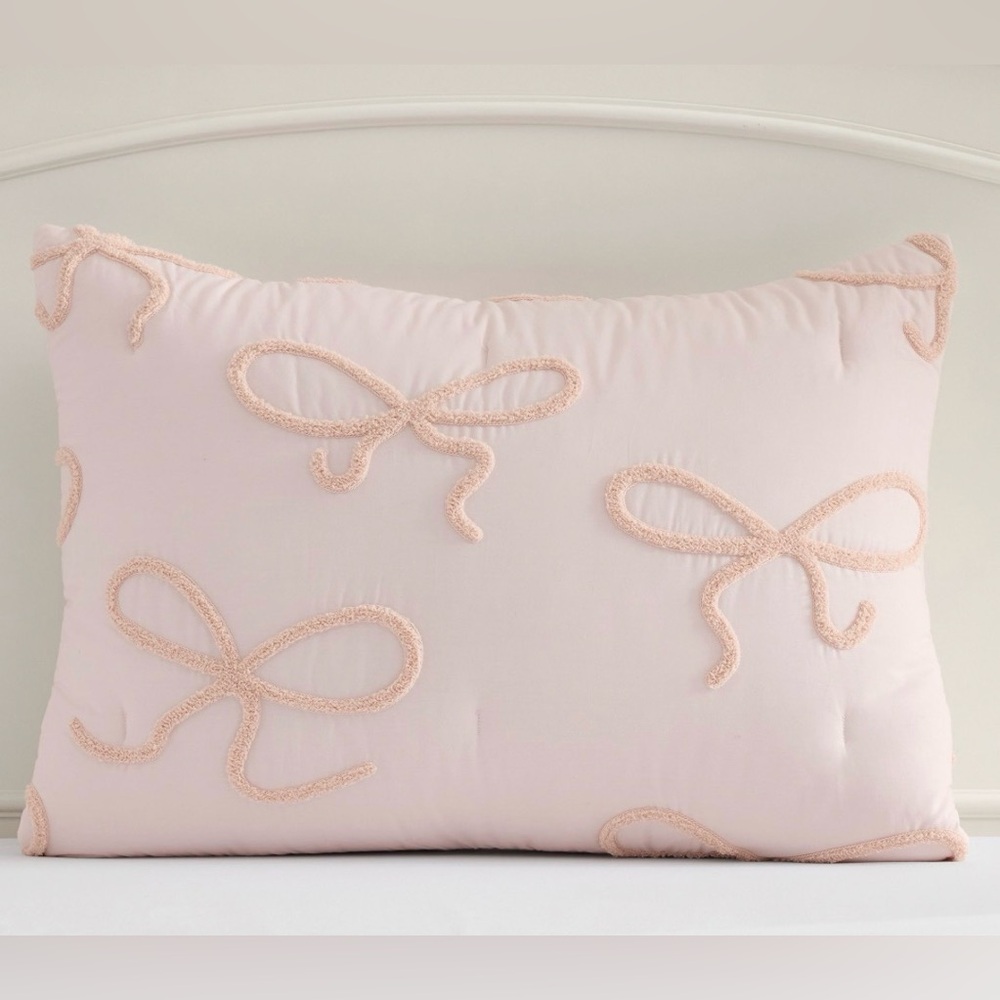 Pottery Barn Teen Dancing Bows Standard Sham in Blush